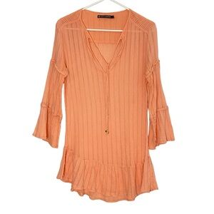 VIX Paula Hermanny Peach Coverup Womens Size Medium Beach Tunic Dress Swim